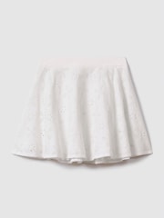 Reiss Ivory Nella Teen Cotton Broderie Lace Skirt - Image 1 of 6