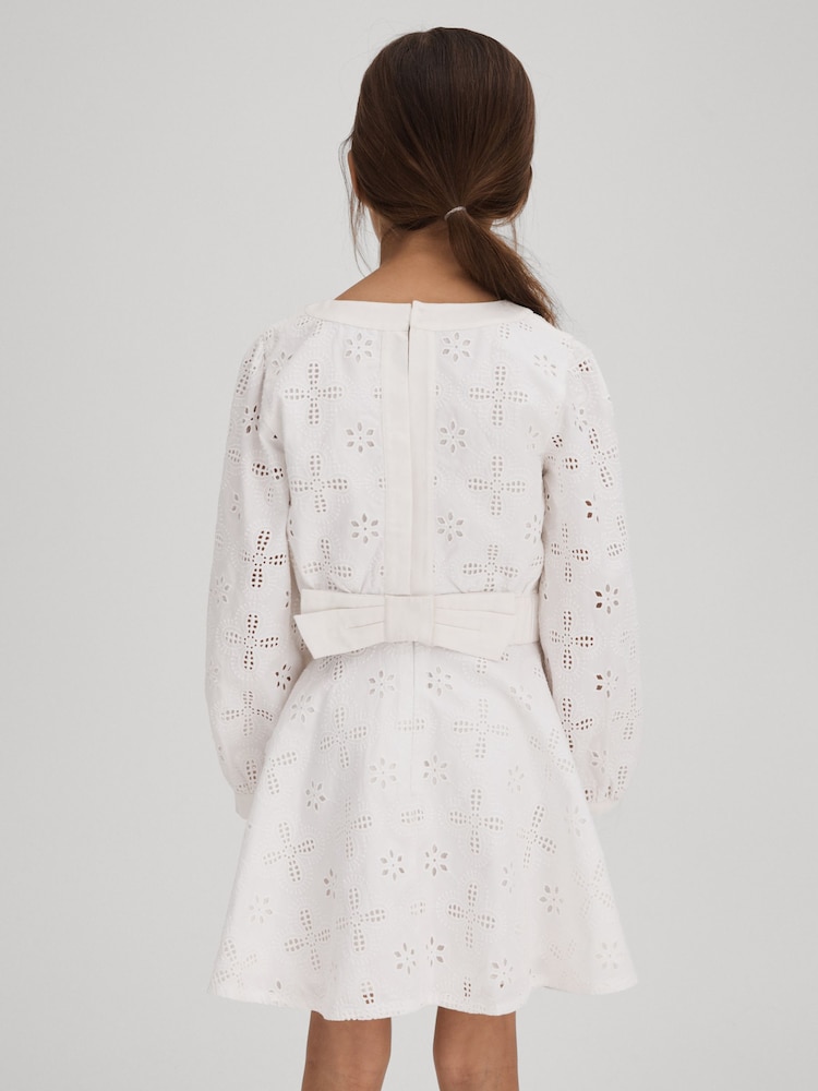 Reiss Ivory Nella Teen Cotton Broderie Lace Skirt - Image 6 of 6