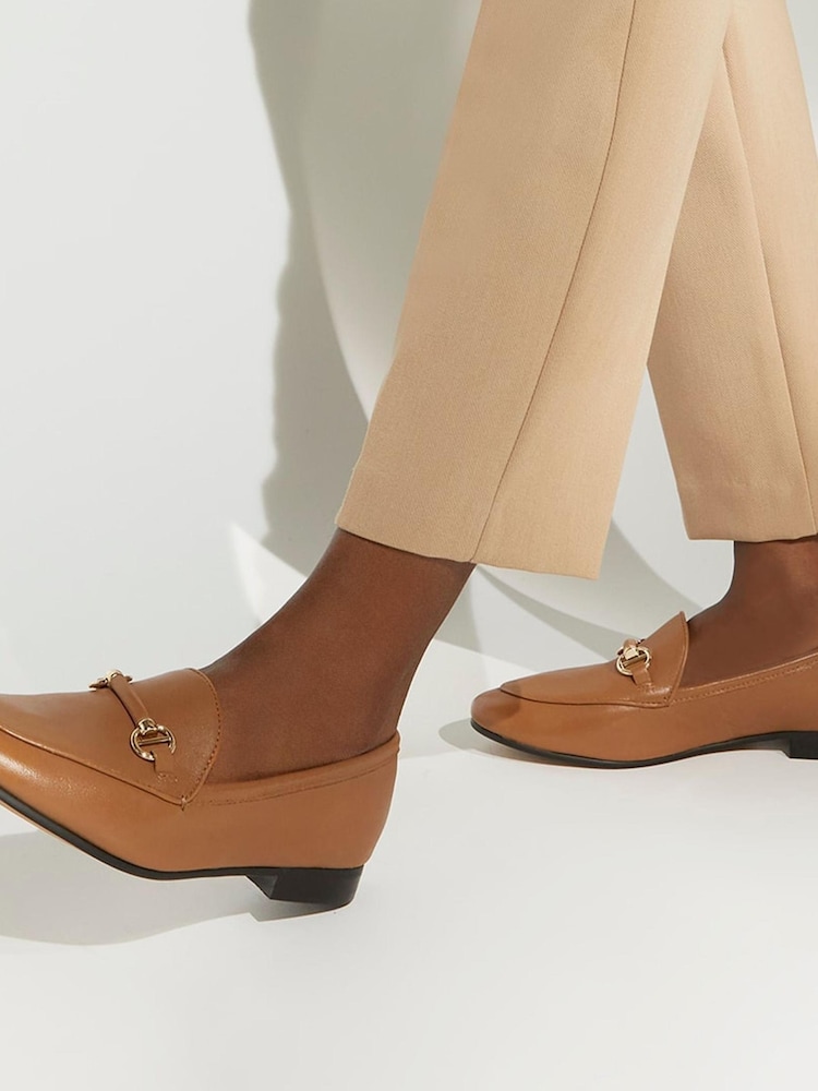 Dune London Brown Grandeur Snaffle Slim Sole Loafers - Image 5 of 5