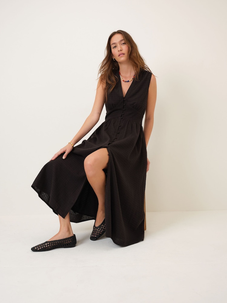 starlight midi dress ARLIN MIDI DRESS | STARLIGHT NAVY X CAPRI BLUE QUEEN SCALLOP EYELET