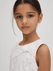 Reiss Ivory Mabel 9-13 yrs Cotton Broderie Lace Dress - Image 4 of 6