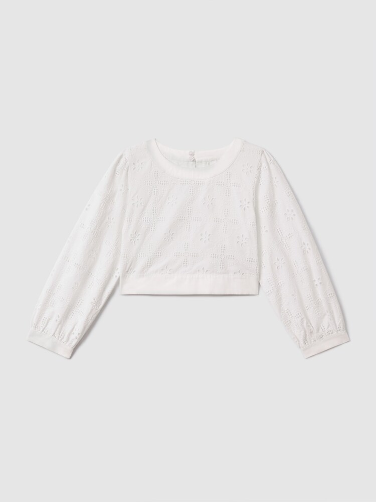 Reiss Ivory Nella 13-14 yrs Cotton Broderie Lace Bow Back Top - Image 1 of 6 Reiss Ivory Nella 13-14 yrs Cotton Broderie Lace Bow Back Top - Image 1 of 6