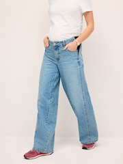Bleach Denim Maternity Wide Leg Jeans - Image 3 of 9