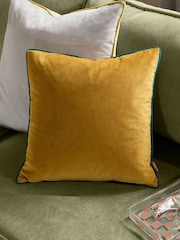 Furn Yellow Meridian Velvet 45cm X 45cm Cushion Cover - Image 1 of 7