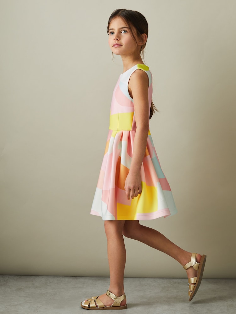 Reiss Multi Trinny 4-9 yrs Pleated Scuba Dress - Image 1 of 5