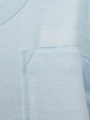 Reiss Blue Lulu 4-9 yrs Cropped Cotton Crew Neck T-Shirt - Image 6 of 6