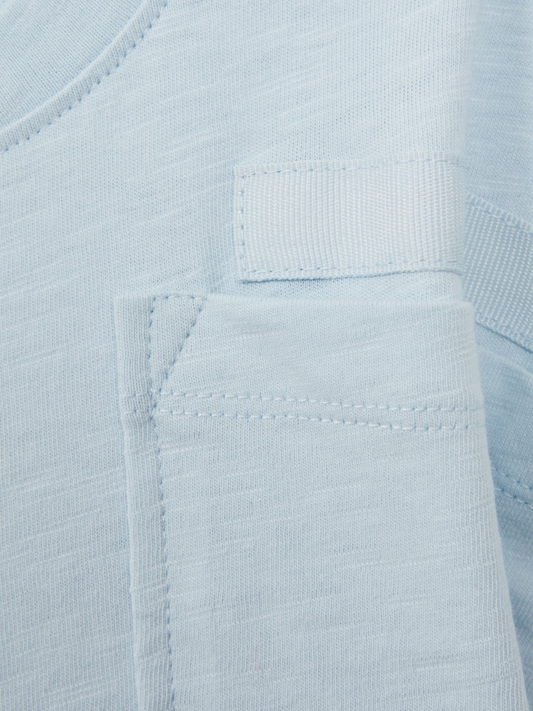 Reiss Blue Lulu 4-9 yrs Cropped Cotton Crew Neck T-Shirt - Image 6 of 6