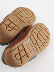 Multi Bright Standard Fit (F) Leather Penny Loafers with Touch and Close Fastening - Image 5 of 5