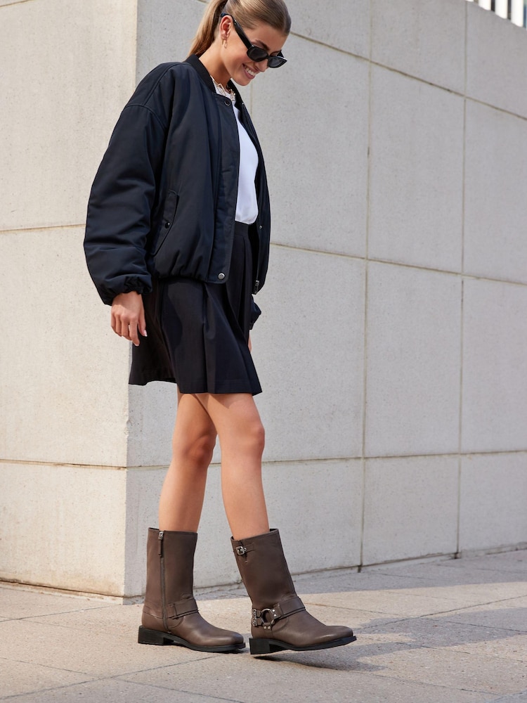 Brown Forever Comfort® Gaucho Biker Midi Boots - Image 2 of 8