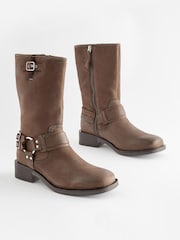 Brown Forever Comfort® Gaucho Biker Midi Boots - Image 5 of 8