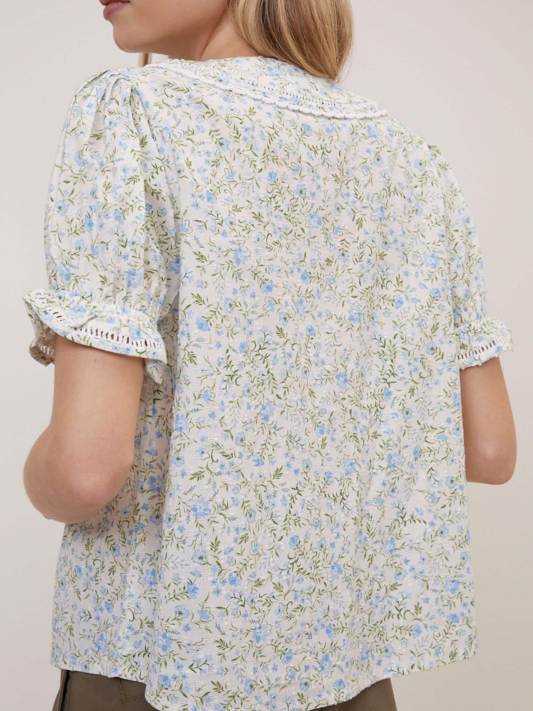 Buy Nobodys Child Blue Thimbolina Trim Detail Peter Pan Blouse