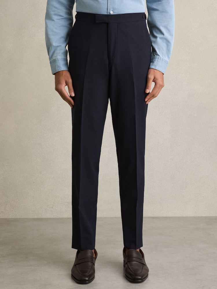 marine - Pantalon slim Reiss Belmont avec ajustement sur le côté - Image 3 of 6
