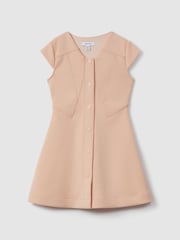 Reiss Pink Clover 4-9 yrs Scuba Cross-Back Dress - Image 1 of 3
