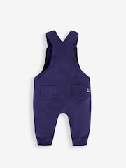 JoJo Maman Bébé Navy Blue Fox Boys' Sausage Dog Appliqué Pocket Dungarees & Top Set - Image 3 of 6