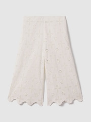 Reiss Ivory Nella 13-14 yrs Cotton Broderie Lace Trousers - Image 1 of 4