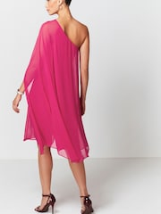Pink - Cape-Kleid mit One-Shoulder-Träger - Bild 3 von 4