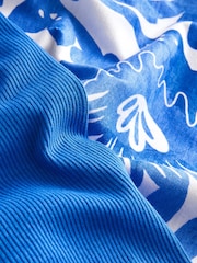 Blue Rib Vest 100% Cotton Pyjamas - Image 7 of 8