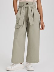 Reiss Khaki Bax 13-14 yrs Textured Cargo Trousers - Image 1 of 6