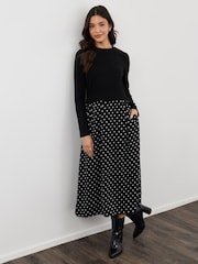 Threadbare Polka Dot Long Sleeve Maxi Dress - תמונה 1 מתוך 5