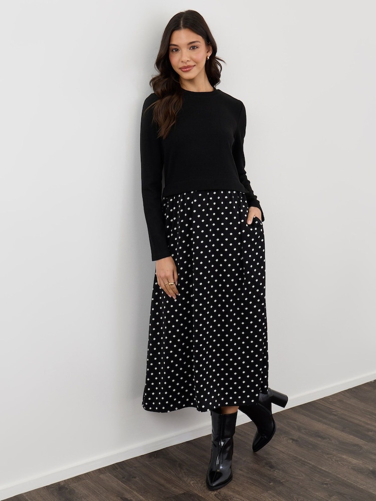 Threadbare Polka Dot Long Sleeve Maxi Dress - תמונה 1 מתוך 5 Threadbare Polka Dot Long Sleeve Maxi Dress - תמונה 1 מתוך 5