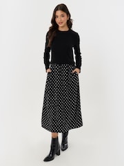 Threadbare Polka Dot Long Sleeve Maxi Dress - תמונה 3 מתוך 5