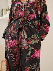 Black/Pink Owl Flannel Button Through Pyjamas - Image 5 of 9