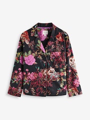 Black/Pink Owl Flannel Button Through Pyjamas - Image 7 of 9