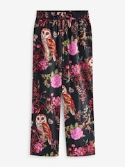 Black/Pink Owl Flannel Button Through Pyjamas - Image 8 of 9