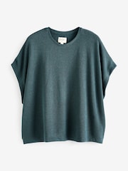 Teal Blue Knitted Short Sleeve Lounge Set - Image 7 of 9