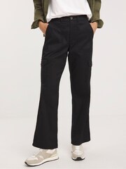 JD Williams Black Washed Cargo Straight Leg Trousers - Image 2 of 4