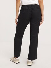 JD Williams Black Washed Cargo Straight Leg Trousers - Image 3 of 4