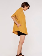 Apricot Mustard Yellow 100% Cotton Tetra Oversized Shirt - Image 3 of 4