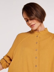 Apricot Mustard Yellow 100% Cotton Tetra Oversized Shirt - Image 4 of 4