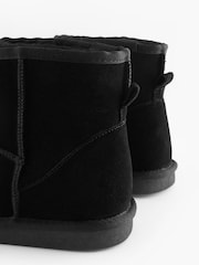Black Luxury Faux Fur Lined Suede Slipper Boots - Image 3 of 7
