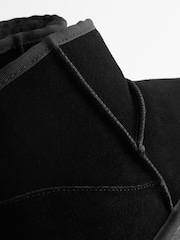 Black Luxury Faux Fur Lined Suede Slipper Boots - Image 5 of 7