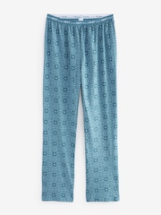 Chambray Blue Geo 100% Cotton Short Sleeve Pyjamas - Image 9 of 10