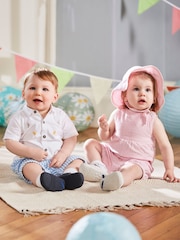 Rayas rosas - Peto culotte a rayas de sirsaca de JoJo Maman Bébé - Imagen 1 de 2