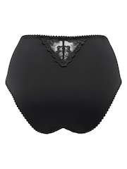 Pour Moi Black High Waist Sofia Embroidered Lace Bikini Briefs - Image 3 of 4