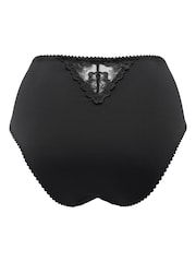 Pour Moi Black High Waist Sofia Embroidered Lace Bikini Briefs - Image 4 of 4