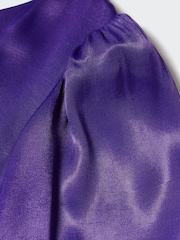 Mango Purple Asymmetrical Satin Jumpsuit - Image 6 of 6