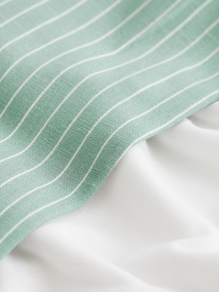 Sage zelena - perilo; platnen Blend črtast; progast kratek rokav; s kratkimi rokavi Pyjamas - Slika 9 iz 9 Sage zelena - perilo; platnen Blend črtast; progast kratek rokav; s kratkimi rokavi Pyjamas - Slika 9 iz 9