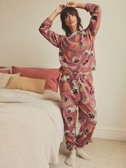 Berry Red Pumpkin Spice Autumn 100% Cotton Long Sleeve Pyjamas - Image 2 of 6