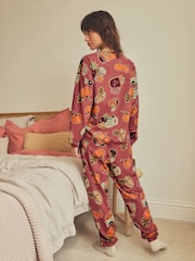 Berry Red Pumpkin Spice Autumn 100% Cotton Long Sleeve Pyjamas - Image 3 of 6
