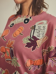 Berry Red Pumpkin Spice Autumn 100% Cotton Long Sleeve Pyjamas - Image 5 of 6