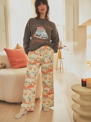 Khaki 100% Cotton Pumpkin Sweatshirt and Flannel Pyjamas - Image 2 of 5