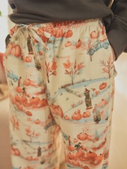 Khaki 100% Cotton Pumpkin Sweatshirt and Flannel Pyjamas - Image 4 of 5