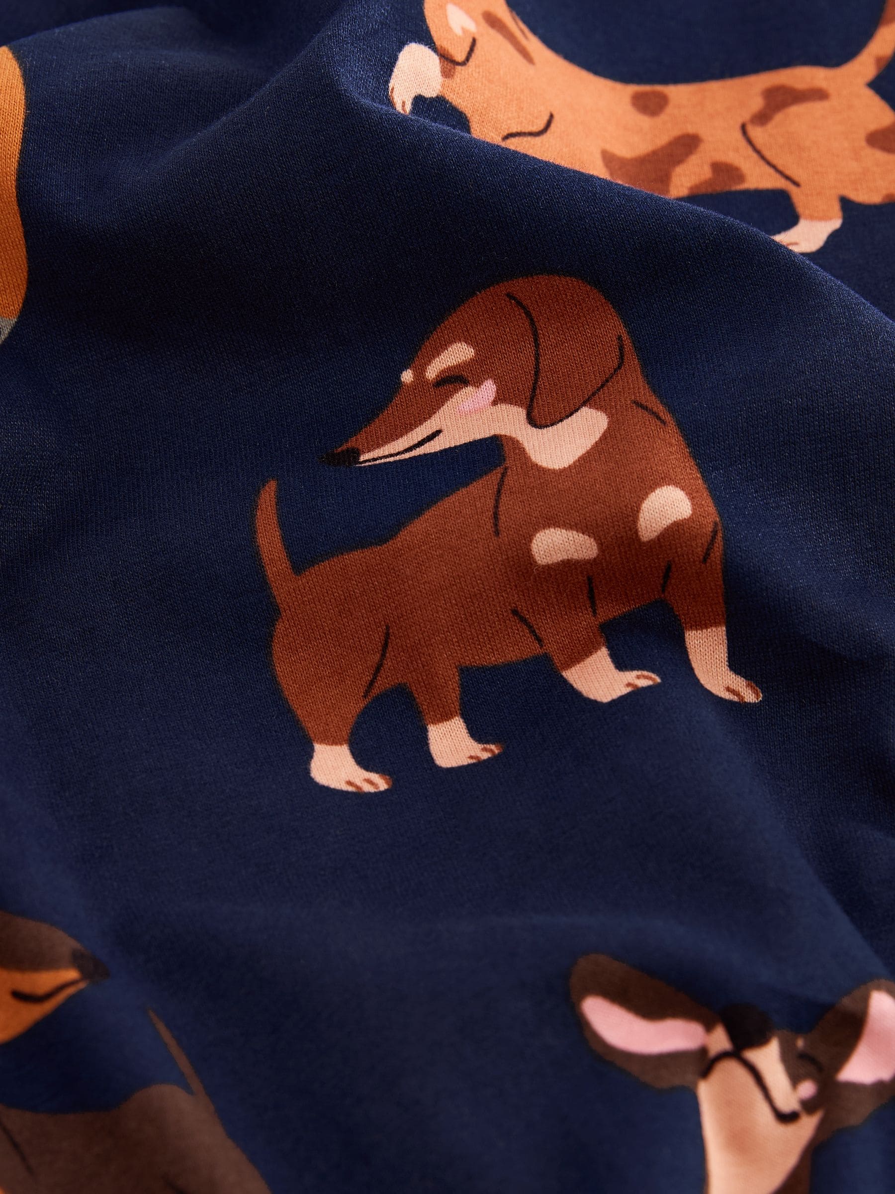 Buy Navy Blue Dachshund 100 Cotton Long Sleeve Pyjamas from Next Luxembourg