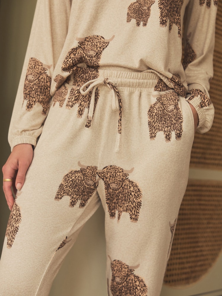 Ecru Cream Hamish Cosy Long Sleeve Pyjamas - Image 4 of 8