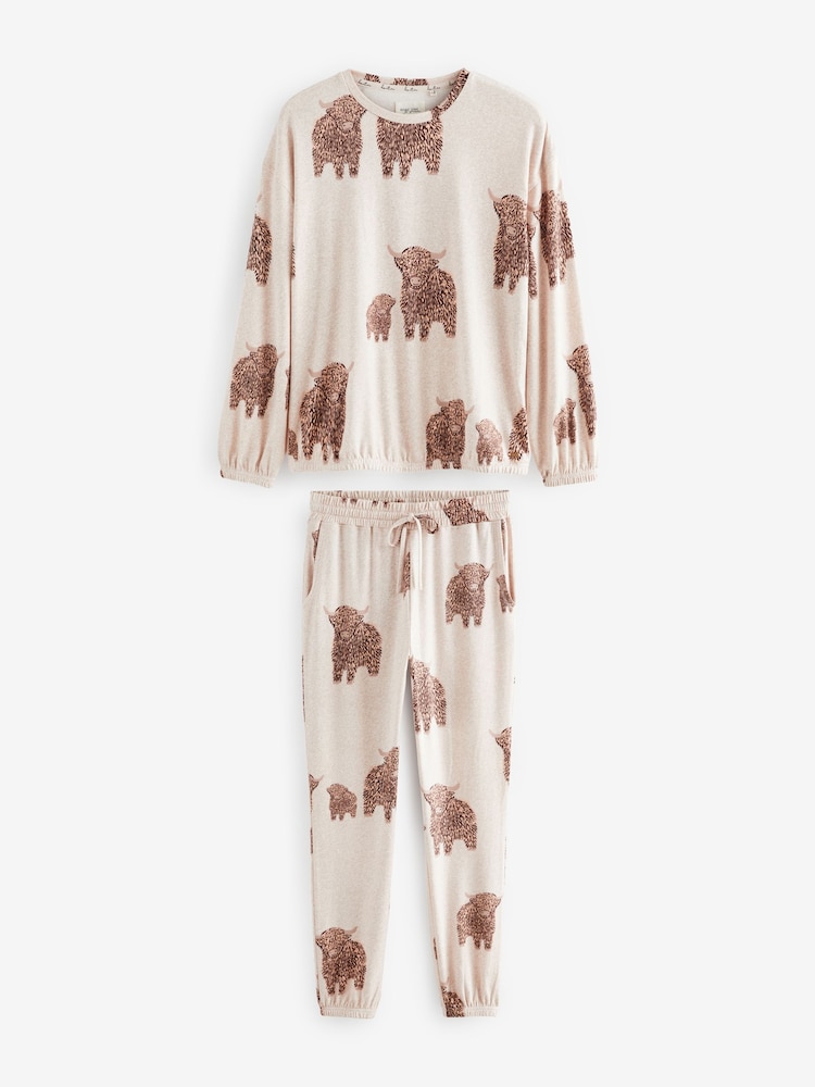 Ecru Cream Hamish Cosy Long Sleeve Pyjamas - Image 5 of 8