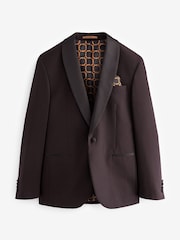 Burgundy Red Regular Tuxedo Suit Jacket - Image 14 of 17